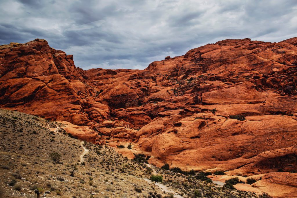 crimson rock formations at red rock canyon in Nevada