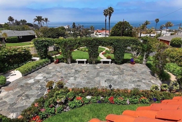 the garden area under a sunny sky at the thursday club in san diego