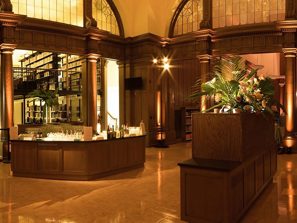 special events bar set up inside brooklyn library