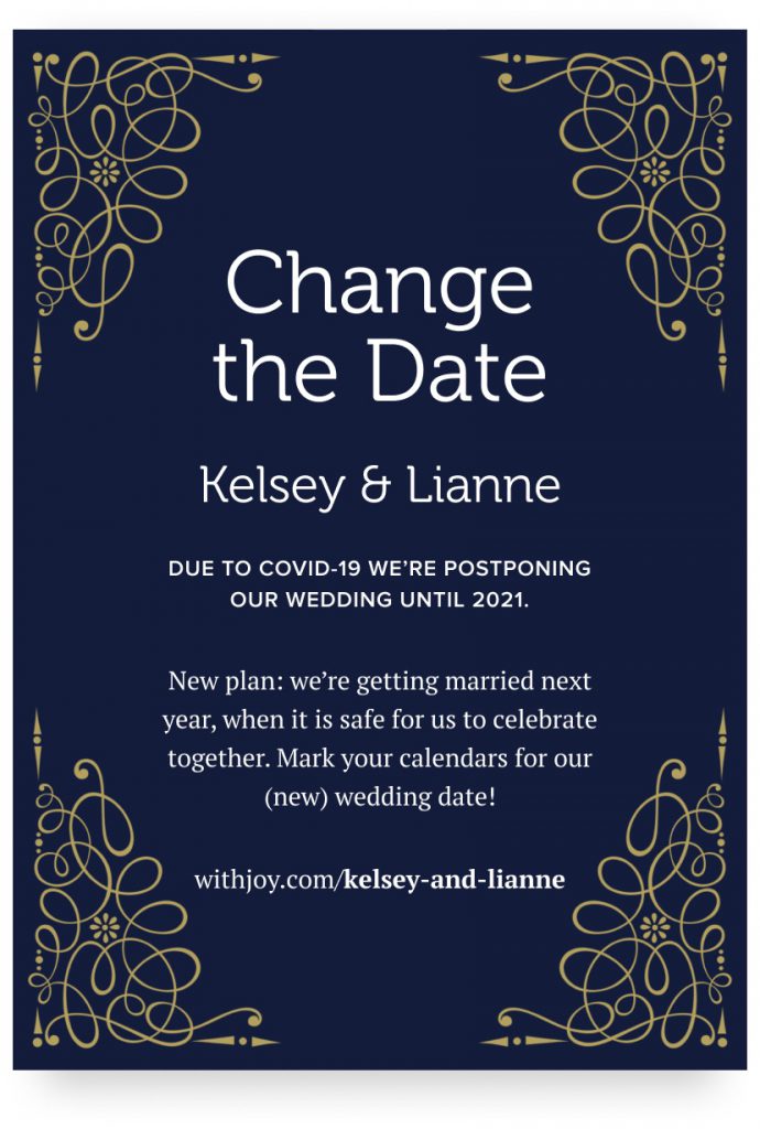 Image of a change the date design