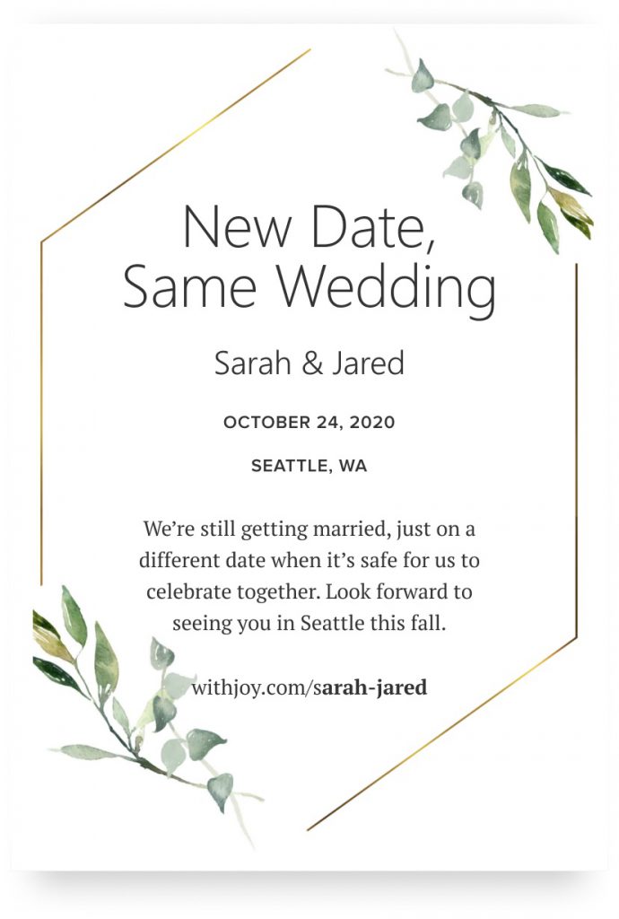 Image of a change the date design