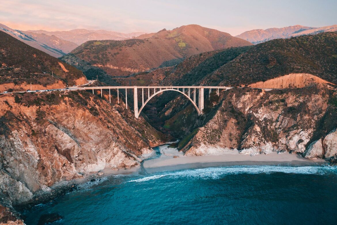 Bixby Bridge in Big Sur at sunset