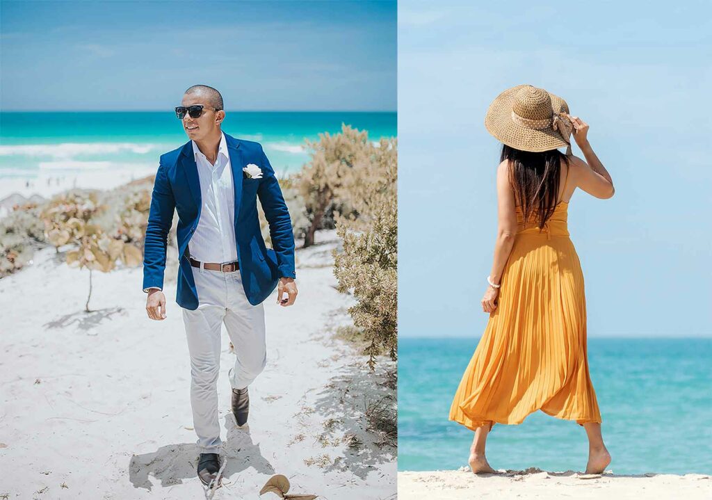 Beach Formal Wedding Dress Code Examples