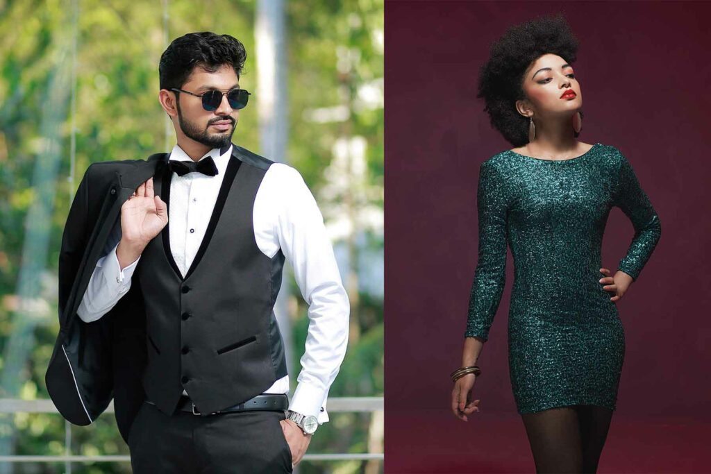 Black Tie Optional Wedding Dress Code Examples