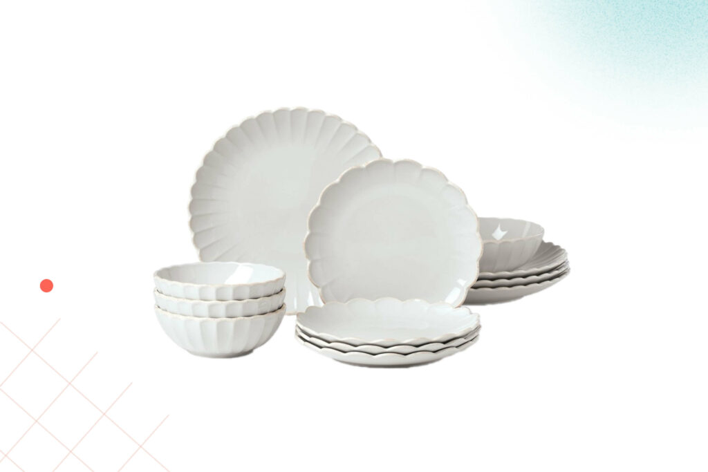 Lenox French Perle Scallop 12-Piece Dinnerware Set