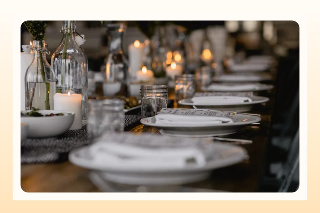 Wedding planning checklist task to set-up venue items 3 days beforehand