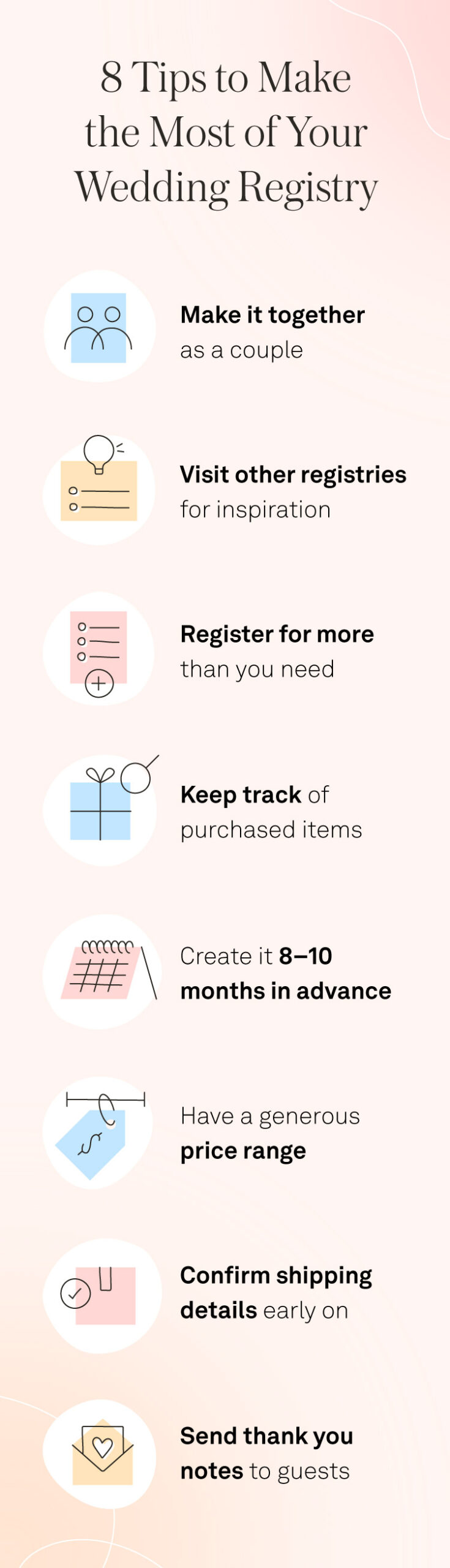 tips to make the most of your wedding registry